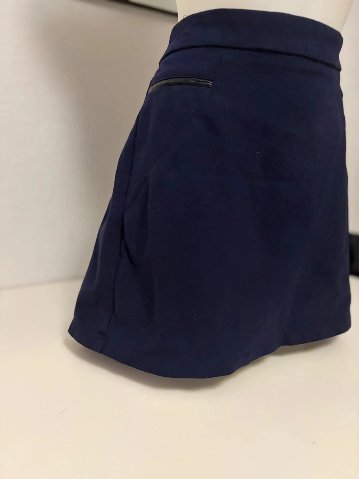 🌸 Navy blue trapeze skirt by Camaïeu – Size 36 – photo 6